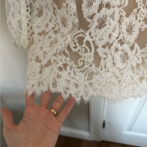 Alin LeKal Wedding Bridal Elegant White Lace Off-Shoulder Party Dress - Picture 11 of 16